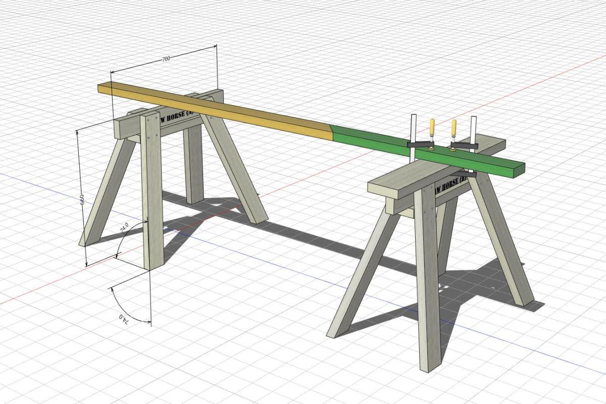 ブラケットを使わないSAW HORSE（馬）