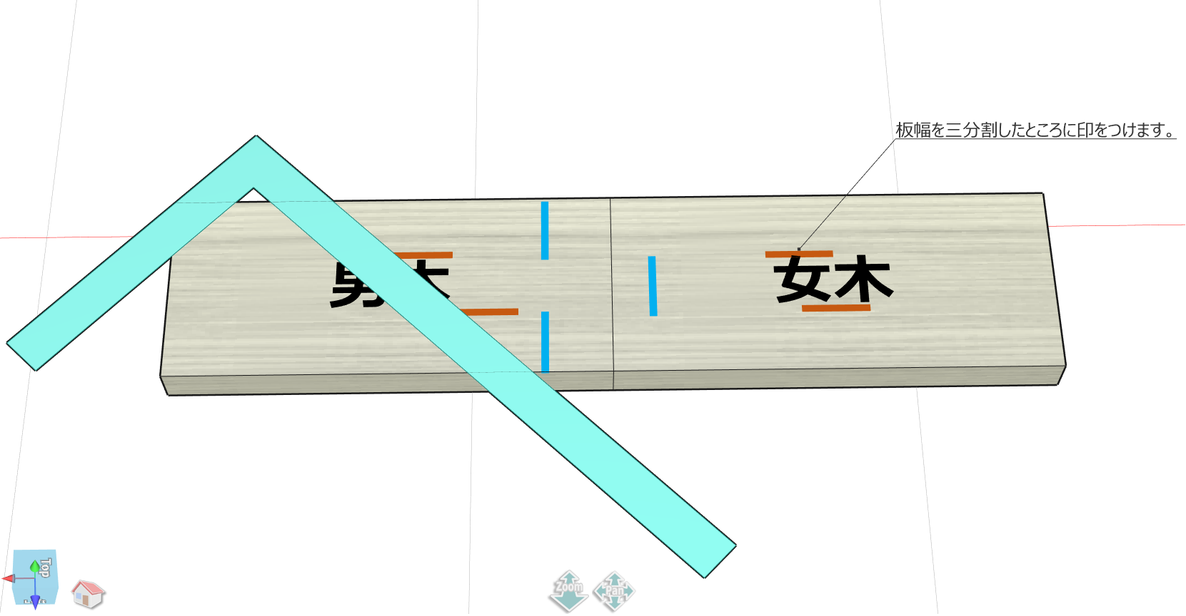 凹凸部分の線を引く