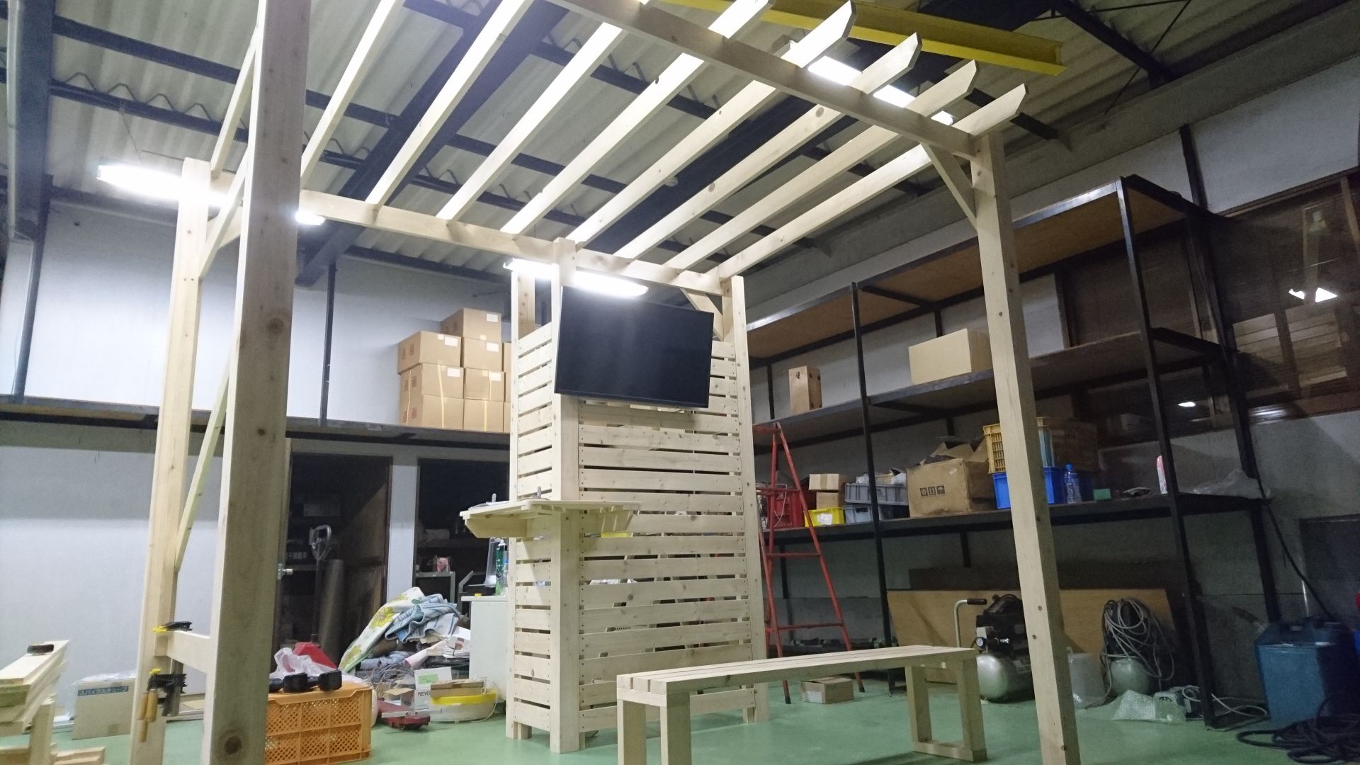 展示会用パーゴラ 制作の様子2